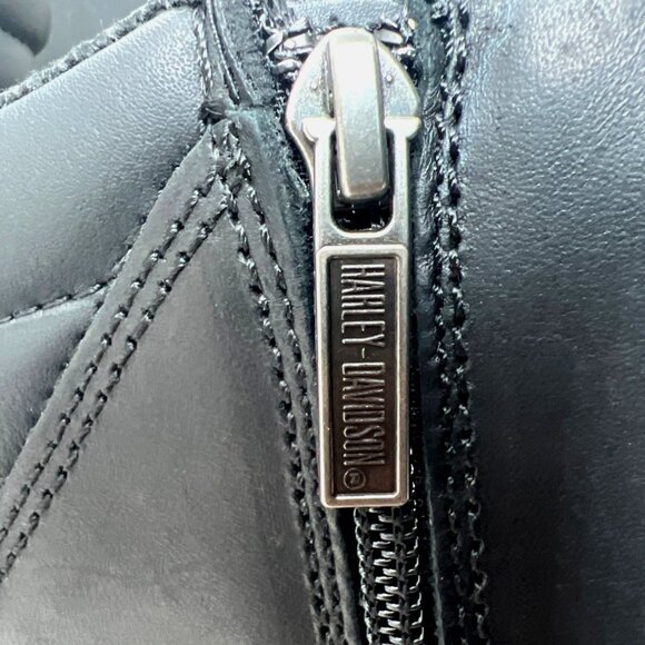 Harley Davidson Men Booker Boots Black Leather Motorcycle Boots Size 13 - Picture 6 of 16